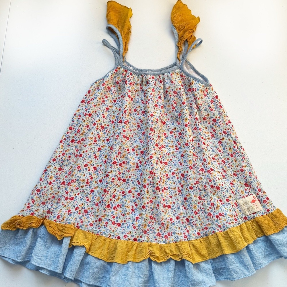 Rosa Flamenco Boutique Ditsy Floral Dress Girl's Size 6 *Repaired*